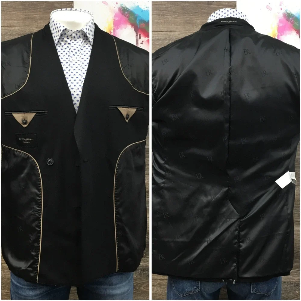 BANANA REPUBLIC Mens Double Breasted Blazer Sport Coat Casual Jacket 42R Suit